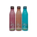 RoyalFord WOW design 1.5L plastic water bottles in pink, peach, and blue colors