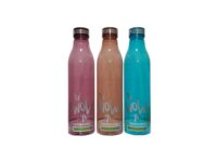 RoyalFord WOW design 1.5L plastic water bottles in pink, peach, and blue colors