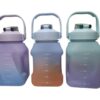 1500ml gradient water bottles with handle and flip-top lids in pastel colours