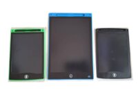 8.5-inch reusable LCD writing tablet in black, blue, and green for kids and adults in Nigeria