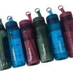 Assorted colour TazunSpace 500ml water bottles with leakproof lids and carry straps